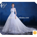 2016 Chic High Quality Elegant See Through Back Pure White Wedding Dress Lace Wedding Gowns